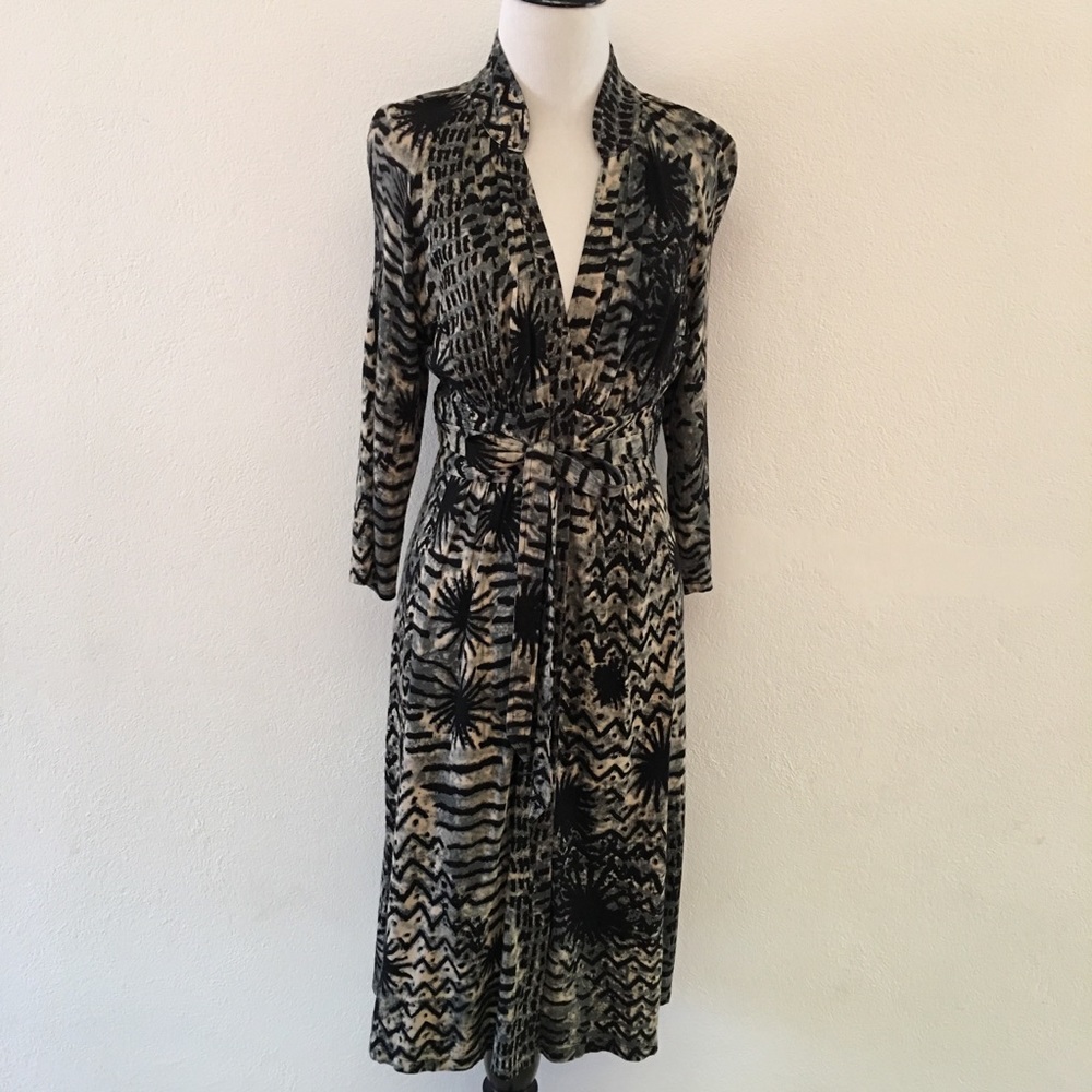 Tracy Reese Animal Print Long Sleeve Dress size 4